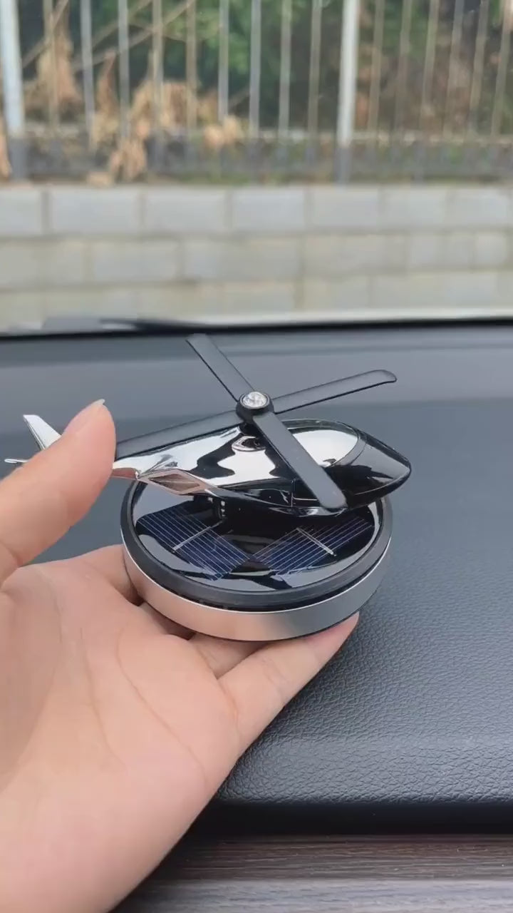 New Solar Powered Car Air Freshener Helicopter Style Liquid Perfume Diffuser Energy Efficient & Stylish Car Decor