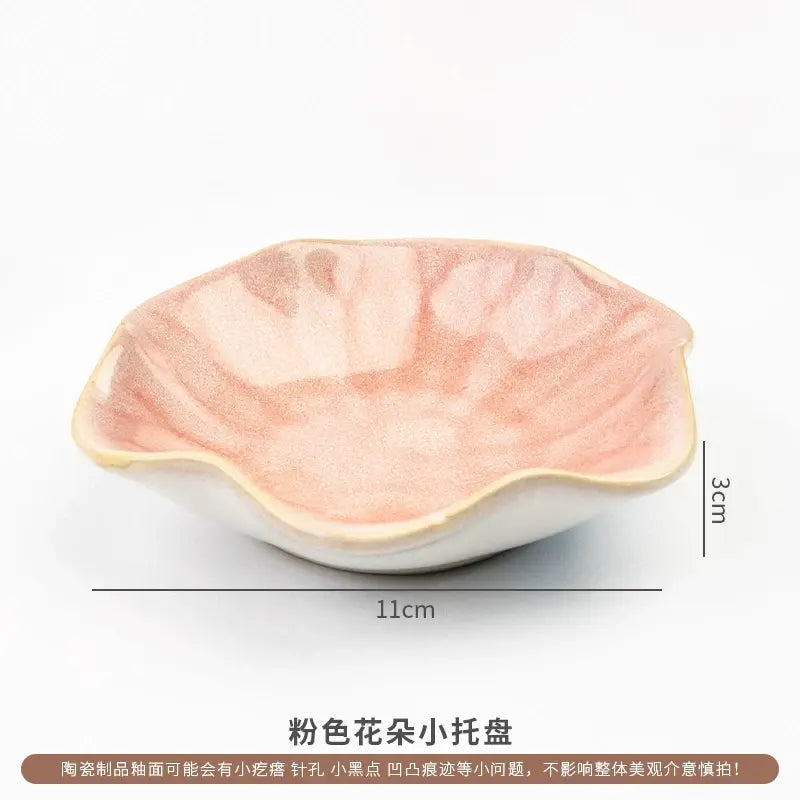 Elegant Ceramic Flower Jewelry Trinket Dish  Ring Holder & Vanity Organizer Bowl Sparkels  Sparkels