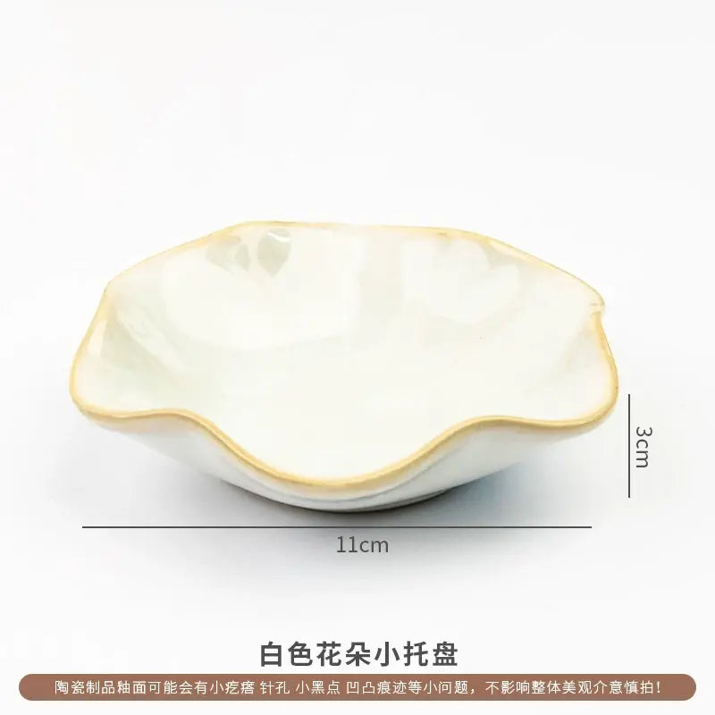 Elegant Ceramic Flower Jewelry Trinket Dish  Ring Holder & Vanity Organizer Bowl Sparkels  Sparkels