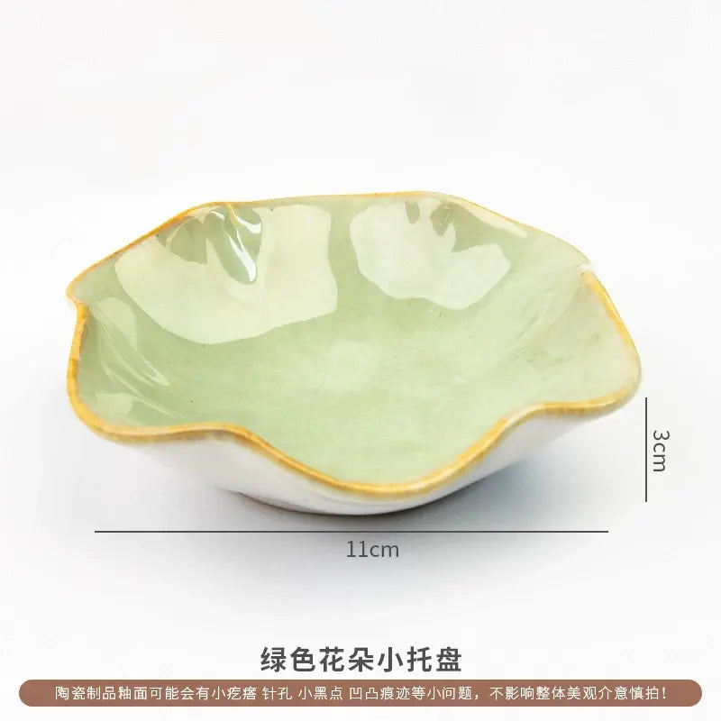 Elegant Ceramic Flower Jewelry Trinket Dish  Ring Holder & Vanity Organizer Bowl Sparkels  Sparkels